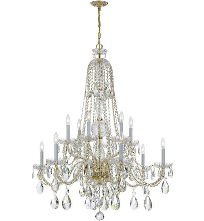 Crystorama - 1112-PB-CL-MWP - Traditional Crystal 37.5" Chandelier