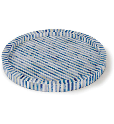 Regina Andrew - 20-1181 - Bone and Indigo Tray Round