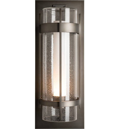Hubbardton Forge - Banded Seeded Glass XL Outdoor Wall Sconce