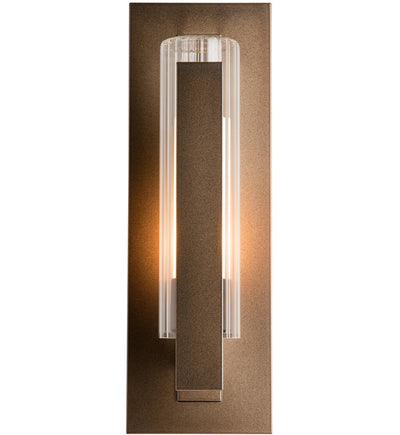 Hubbardton Forge - Vertical Bar Fluted Glass Small Outdoor Wall Sconce
