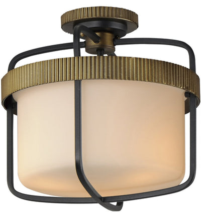 Maxim Lighting - 32650SWBKAB - Ruffles 13.75" Semi-Flush