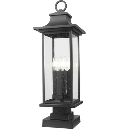 Z-Lite - 5017PHBS-SQPM-BK - Tiberius 27" Outdoor Pier Mount Light