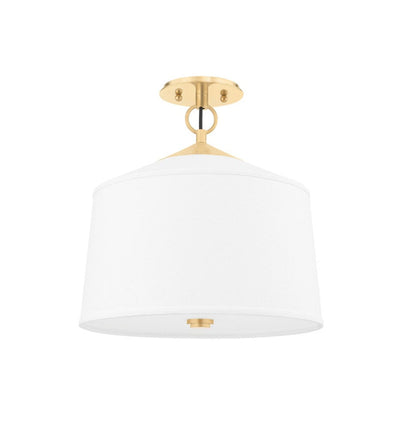 Hudson Valley - 5210-AGB - White Plains 14" Semi-Flush Mount
