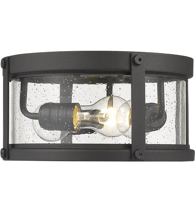 Z-Lite - 569F-BK - Roundhouse 12" Outdoor Flush Mount