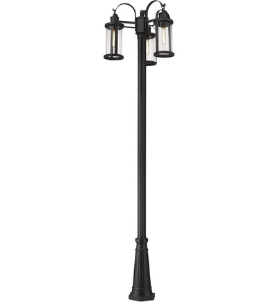 Z-Lite - 569MP3-519P-BK - Roundhouse 114.5" Outdoor Post Light