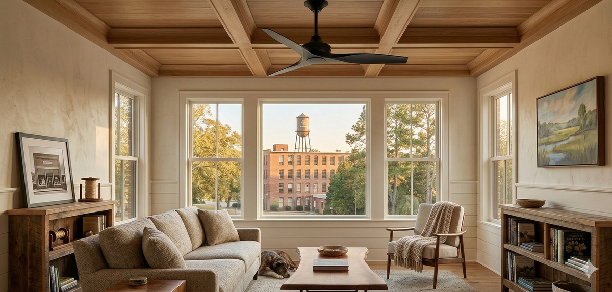 Modern ceiling Fan in renovated loft