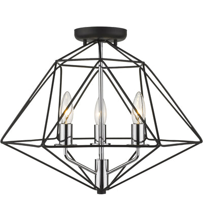 Z-Lite - 918SF-MB-CH - Geo 18" Semi-Flush Mount
