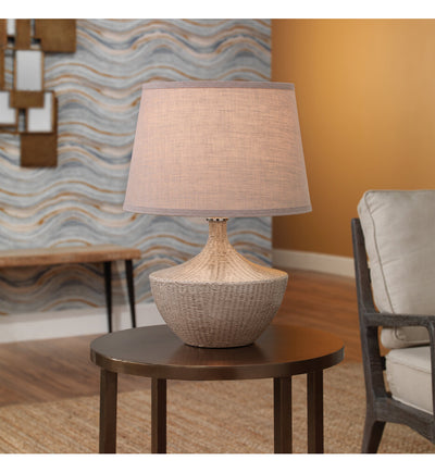 Jamie Young - 9BASKWHC255M - Basketweave 21.5" Table Lamp