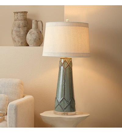 Jamie Young - 9HOBNAILTEAL - Hobnail 34.5" Table Lamp