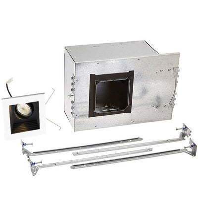 WAC Lighting - Mini Multiples New Construction LED Wide Flood Beam Single Light Multispot Complete Recessed Kit