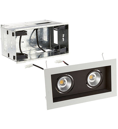 WAC Lighting - Mini Multiples Remodel LED Wide Flood Beam 2 Light Multispot Complete Recessed Kit