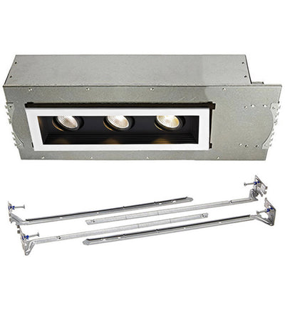 WAC Lighting - MT-3LD311NA-F940BK - Mini Multiples New Construction LED Flood Beam 3 Light Multispot Complete Recessed Kit