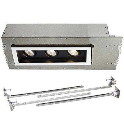 WAC Lighting - MT-3LD311NA-W935BK - Mini Multiples New Construction LED Wide Flood Beam 3 Light Multispot Complete Recessed Kit