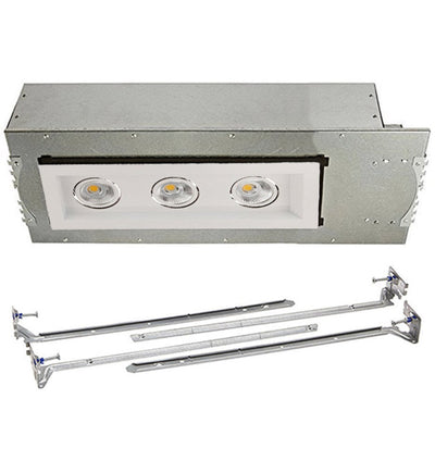 WAC Lighting - MT-3LD311NA-F935WT - Mini Multiples New Construction LED Flood Beam 3 Light Multispot Complete Recessed Kit