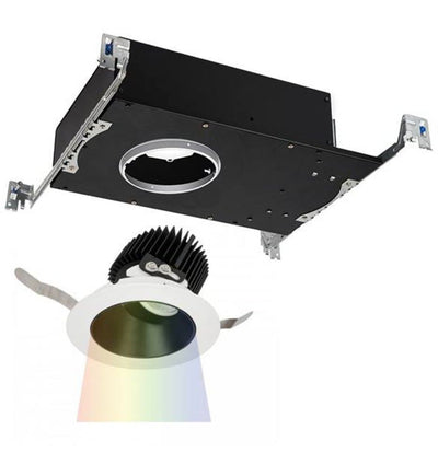 WAC Lighting - R3ARAT-FCC24-BKWT - Aether Color Changing Flood Beam Round Adjustable 3.5" Recessed Trim