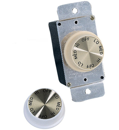 Generation Lighting - ESWC-1 - Ivory & White 3Speed Rotary Wall Control