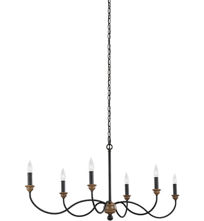 Generation Lighting - F3000/6DWZ/WO - Hartsville 42.5" Chandelier