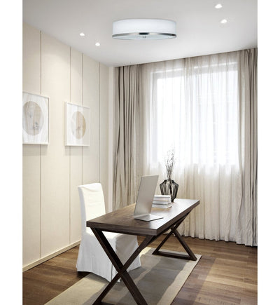 Justice Design Group - FAB-4460-WHTE-NCKL - Hyde 15" Flush Mount