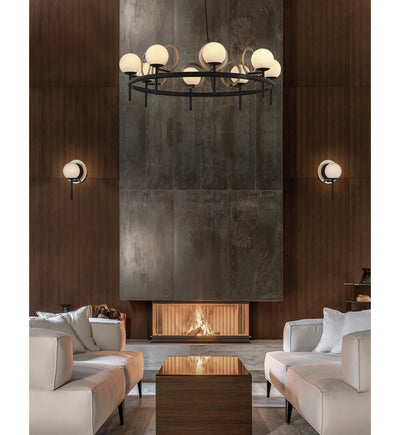 Justice Design Group - FSN-4228-OPAL-MBBR - Halo 30" Chandelier
