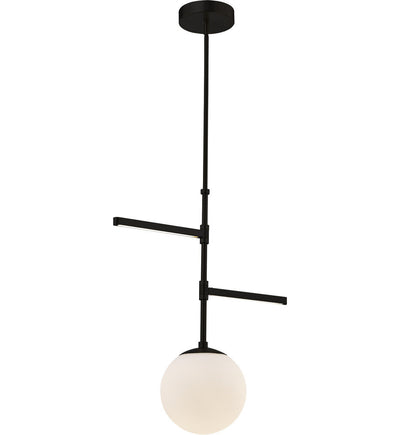 Justice Design Group - FSN-4255-OPAL-MBLK - Intersect 22" Pendant