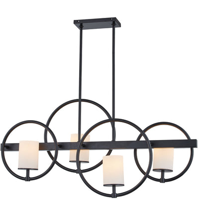 Justice Design Group - FSN-4370-OPAL-MBLK - Cirque 40" Chandelier