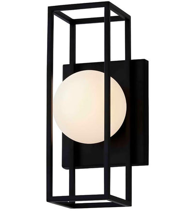 Justice Design Group - FSN-7182W-OPAL-MBLK - Float 12" Outdoor Wall Sconce