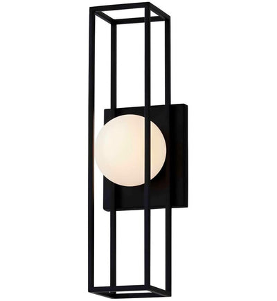 Justice Design Group - FSN-7184W-OPAL-MBLK - Float 18" Outdoor Wall Sconce