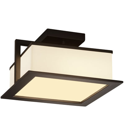 Justice Design Group - FSN-7517W-OPAL-DBRZ - Laguna 12" Outdoor Flush Mount