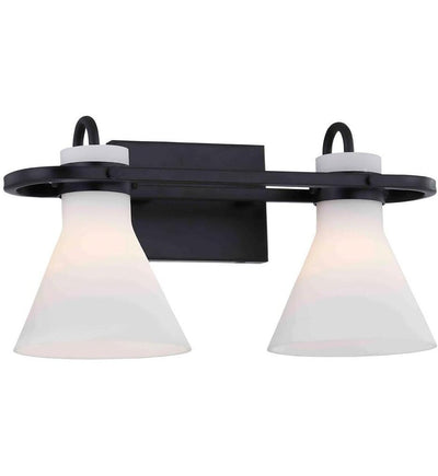 Justice Design Group - FSN-8152-OPAL-MBLK - Ludlow 16" Bath Bar