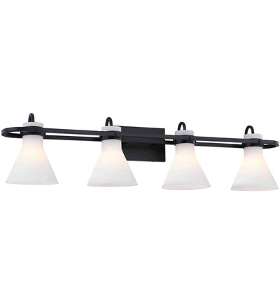 Justice Design Group - FSN-8154-OPAL-MBLK - Ludlow 35.5" Bath Bar