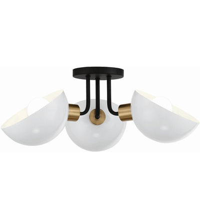 Crystorama - GIG-810-BK-AG - Gigi 22.75" Semi Flush