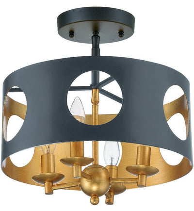 Crystorama - ODE-700-BK-GA_CEILING - Odelle 14" Semi Flush