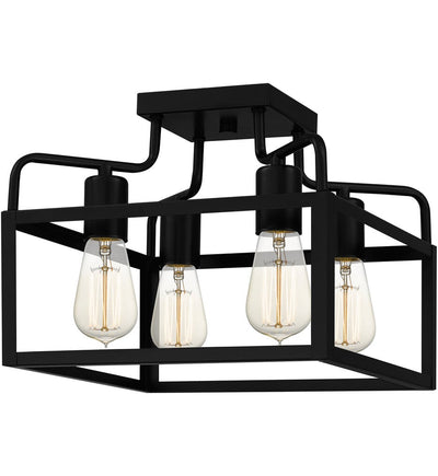 Quoizel - QSF5349MBK - Paulsen 17" Semi-Flush Mount