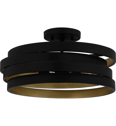 Quoizel - QSF6223MBK - Berner 16" Semi-Flush Mount