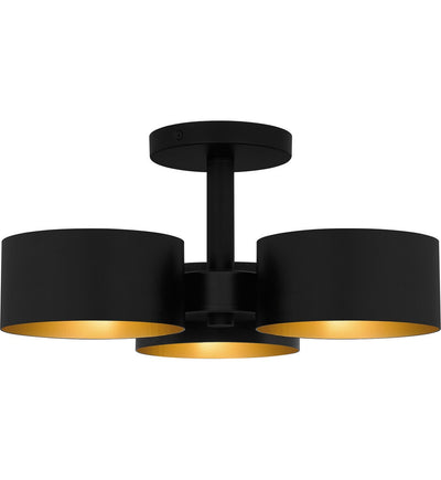 Quoizel - QSF6745MBK - Quoizel 16.25" Semi-Flush Mount