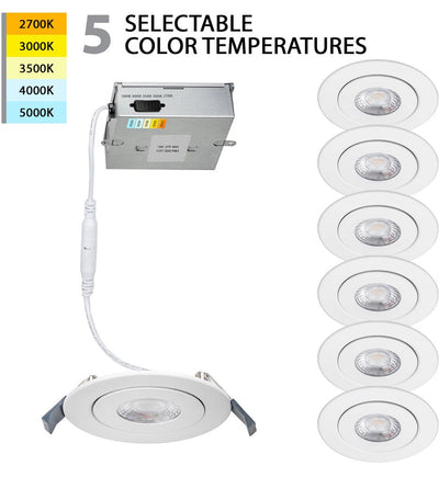 WAC Limited - R4ERAR-W9CS-WT-6 - Lotos 4in LED 5-CCT Round Adjustable Recessed Kit