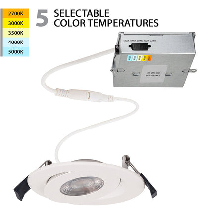 WAC Limited - R4ERAR-W9CS-WT - Lotos 4in LED 5-CCT Round Adjustable Recessed Kit