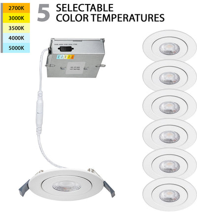 WAC Limited - R6ERAR-W9CS-WT-6 - Lotos 6in LED 5-CCT Round Adjustable Recessed Kit