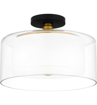 Quoizel - ROW1714MBK - Rowland 14" Semi-Flush Mount