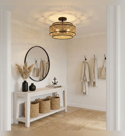 Quoizel - TET1716MBK - Teton 16-inch Semi-Flush Mount