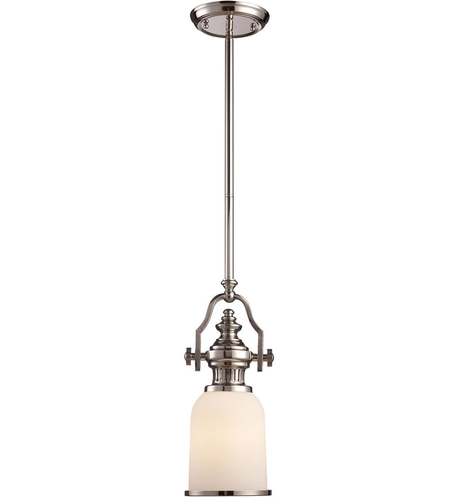 Elk Lighting 66112 1 Chadwick Polished Nickel Light Incandescent Pendant With White Gl Shade Elk Lighting 66112 1 Chadwick Polished Nickel Light Incandescent Pendant With White Gl Shade