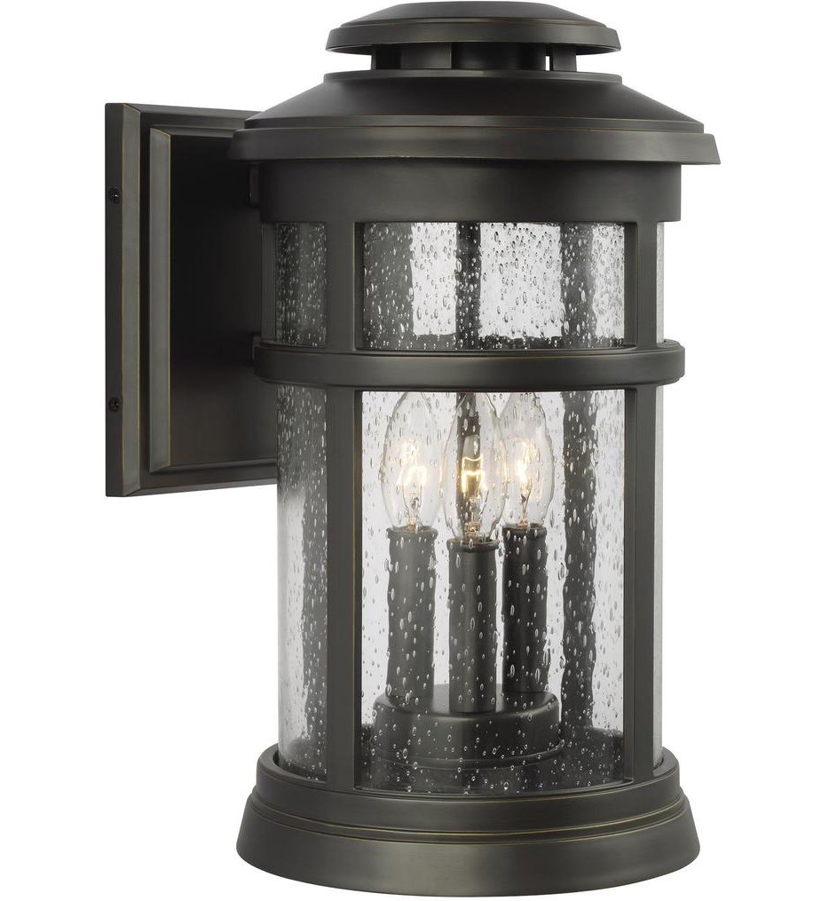 Feiss Ol14302anbz Newport Antique Bronze 16 Inch 3 Light Outdoor Wall Lantern
