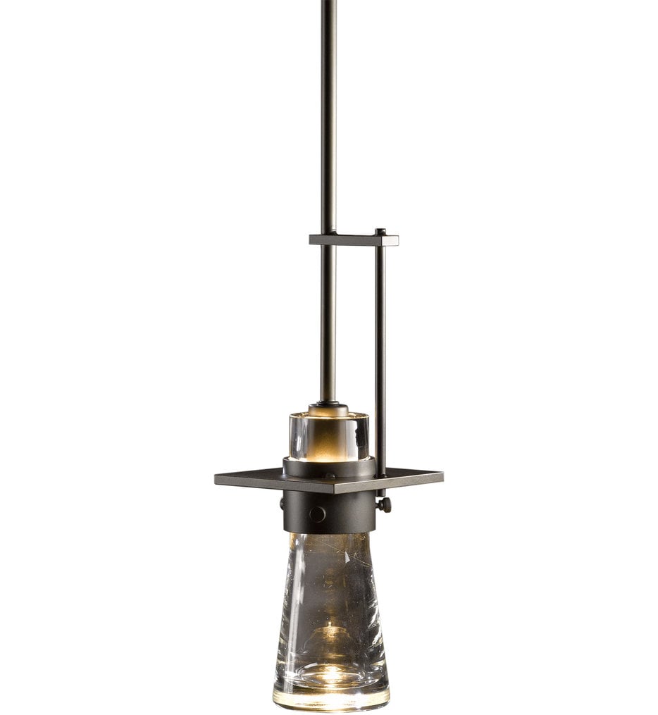 Lamps Com Hubbardton Forge 18715 202 07zm349 Erlenmeyer Dark 18715 202 07zm349erlenmeyer Dark Smoke Mini Pendant With Clear Glass Standard Stem By Hubbardton Forge