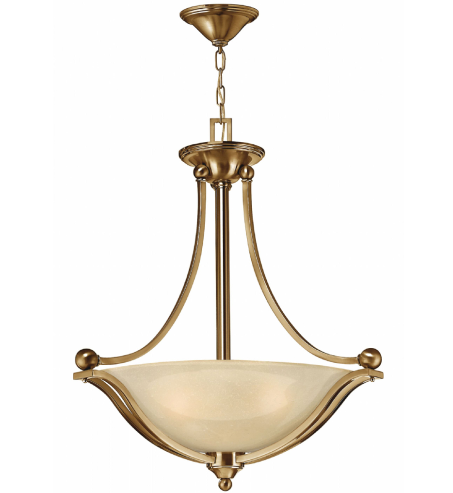 Lamps Hinkley Lighting 4652br Brushed Bronze Bolla Brushed Bronze Bolla Incandescent Pendant With Light Amber Seedy Shade By Hinkley Lighting