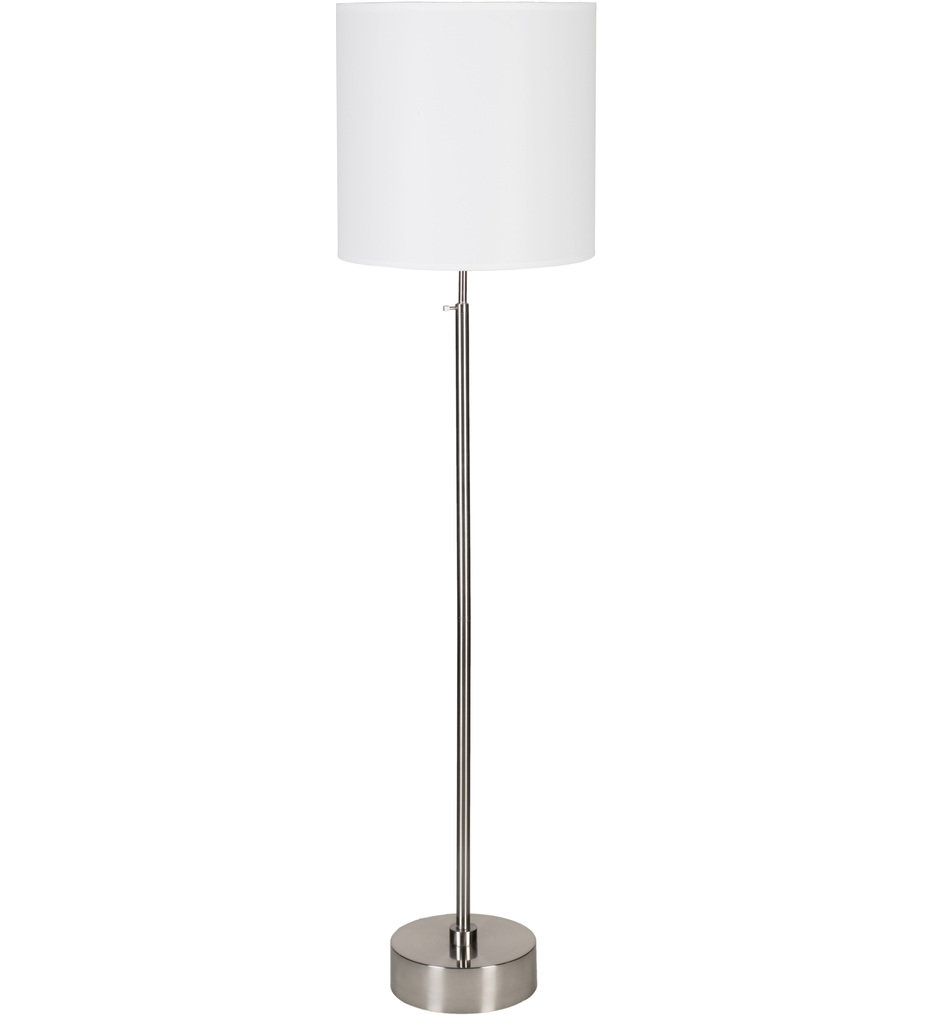 Lights Up 735bn Wht Cancan 2 Adjustable Floor Lamp In Brushed Nickel Finish With White Linen Shade