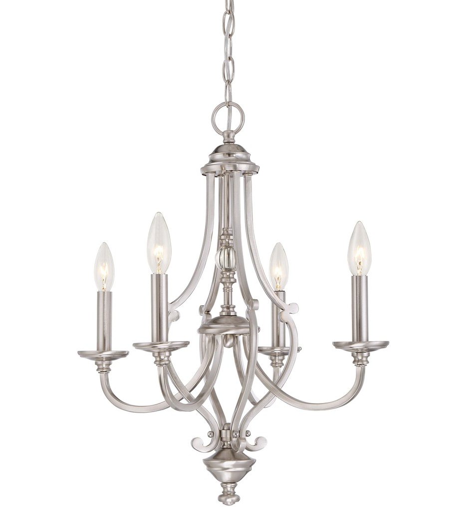 Minka Lavery 3334 84 Savannah Row Brushed Nickel 20 Inch 4 Light Chandelier